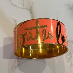 Kate Spade Coral and Gold “All the girls are crazy”  Bracelet